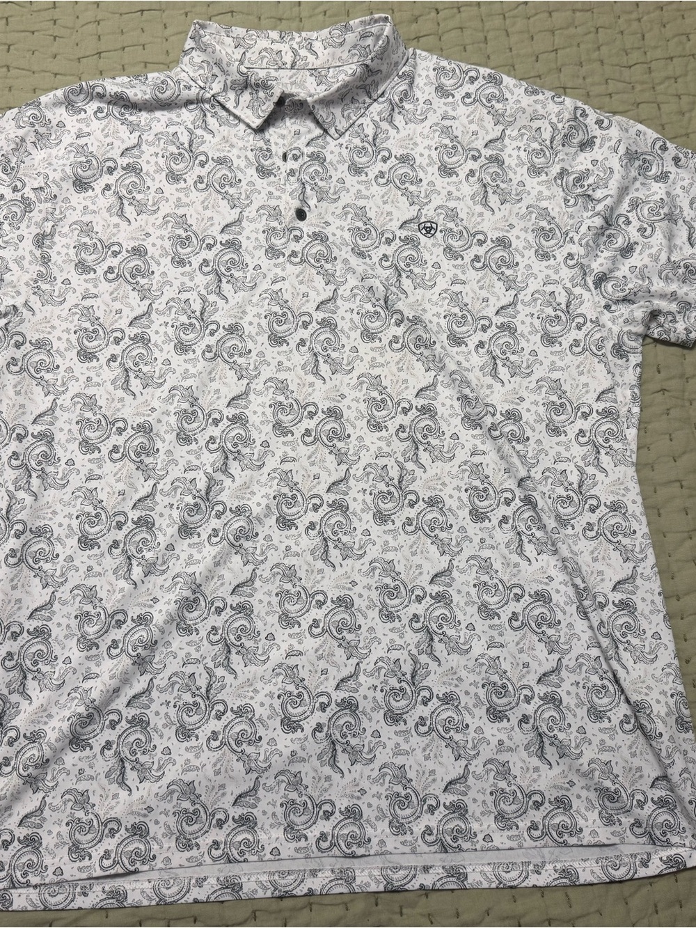 Ariat Fitted Paisley Print polo shirt XXL